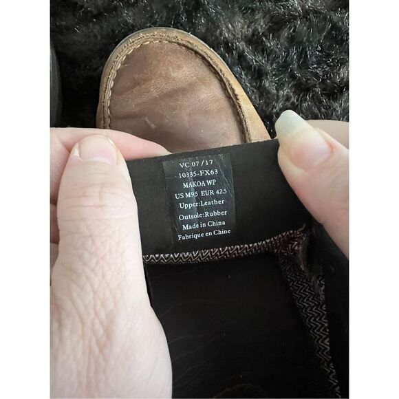 Olukai Makoa WP Shoes Men's 9.5 Brown Leather Waterproof Moc Toe Casual Oxford - Picture 6 of 8